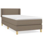 vidaXL Sommier à lattes de lit avec matelas Taupe 90x190 cm Tissu