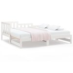 vidaXL Lit coulissant Blanc 2x(80x200) cm Bois de pin massif