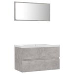 vidaXL Ensemble de meubles de salle de bain gris béton bois ingénierie