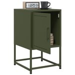 vidaXL Table de chevet vert olive 36x39x60 5 cm acier