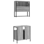 vidaXL Ensemble de meubles de salle de bain 2 Pièces Sonoma gris