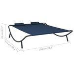 vidaXL Chaise longue d'extérieur tissu bleu