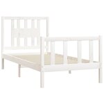 vidaXL Cadre de lit sans matelas blanc bois de pin massif 90x200 cm
