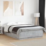 vidaXL Cadre de lit sans matelas gris béton 150x200 cm