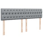 vidaXL Sommier à lattes de lit avec matelas Gris clair 200x200cm Tissu