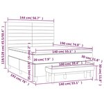 vidaXL Sommier à lattes de lit avec matelas Crème 140x190 cm Tissu
