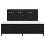 Lit Box Spring vidaXL avec Matelas Noir 200x200 cm Velours