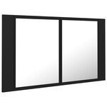 vidaXL Armoire à miroir de salle de bain LED Noir 80x12x45 Acrylique