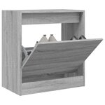 vidaXL Meuble à chaussures sonoma gris 60x34x63 5 cm bois d'ingénierie