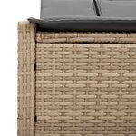 vidaXL Chaise longue double avec coussins beige résine tressée