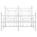vidaXL Cadre de lit métal sans matelas et pied de lit blanc 120x190 cm