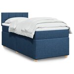 vidaXL Sommier à lattes de lit avec matelas Bleu 90x190 cm Tissu
