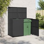 vidaXL Abris pour poubelle double Résine tressée Noir 148x80x111 cm