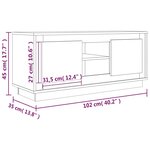 vidaXL Meuble TV gris béton 102x35x45 cm bois d'ingénierie