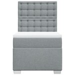 vidaXL Sommier à lattes de lit et matelas Gris clair 90x190 cm Tissu