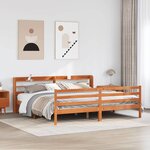 vidaXL Cadre de lit sans matelas cire marron 200x200cm bois pin massif