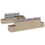 vidaXL Ensemble de Canapés de Jardin 8 Pièces Beige Poly Rattan