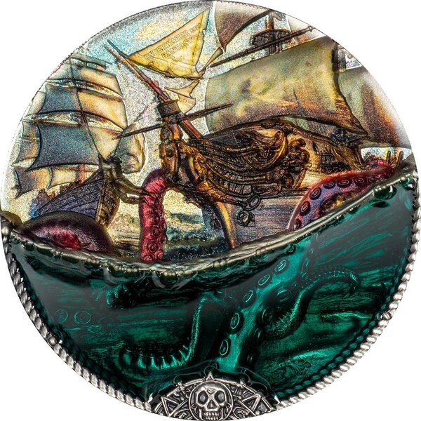 Pièce de monnaie en Argent 20 Dollars g 93.3 (3 oz) Millésime 2025 Underwater Fantasy SEA MONSTER