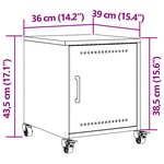 vidaXL Table de chevet jaune moutarde 36x39x43 5 cm acier