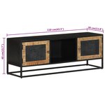 vidaXL Meuble TV 110x30x40 cm bois massif de manguier et fer
