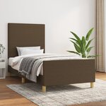 vidaXL Cadre de lit avec tête de lit Marron foncé 100x200 cm Tissu