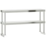 vidaXL Table de travail de cuisine avec étagère 110x30x150 cm inox