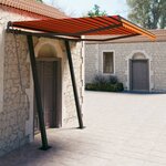 vidaXL Auvent rétractable automatique poteaux 3 5x2 5 m Orange marron