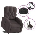 vidaXL Fauteuil inclinable marron foncé tissu