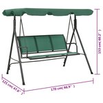 vidaXL Balancelle de jardin vert 170 cm textilène et acier