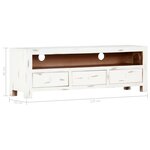 vidaXL Meuble TV Blanc 120x30x40 cm Bois d'acacia massif