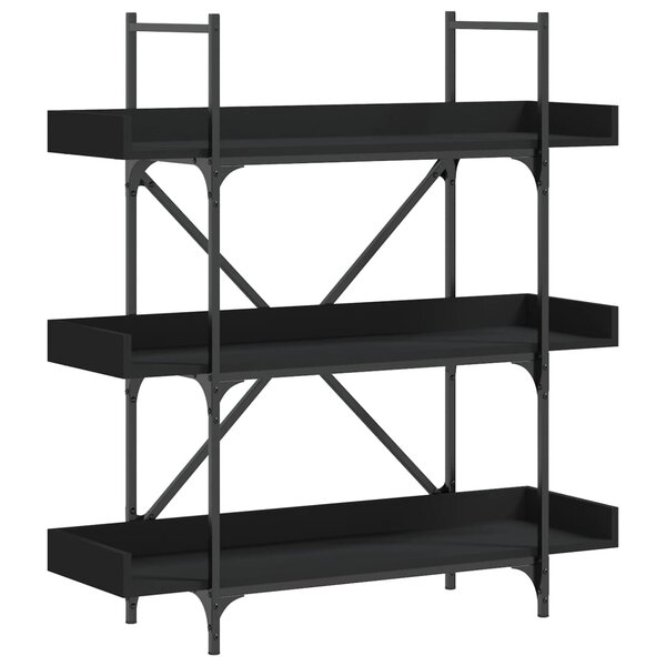 vidaXL Bibliothèque à 3 niveaux noir 100x33x108 5 cm bois d'ingénierie
