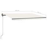 vidaXL Auvent manuel rétractable avec LED 450x300 cm Crème