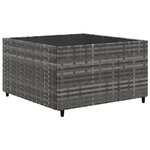 vidaXL Salon de jardin 7 Pièces avec coussins Gris Résine tressée