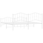 vidaXL Cadre de lit métal sans matelas et pied de lit blanc 193x203 cm