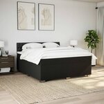 vidaXL Sommier à lattes de lit avec matelas Noir 180x200 cm Tissu