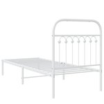 vidaXL Cadre de lit métal avec tête de lit blanc 75x190 cm
