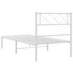 vidaXL Cadre de lit métal sans matelas avec tête de lit blanc 80x200cm