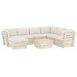vidaXL Salon de jardin palette 8 Pièces avec coussins bois d'épicéa