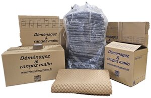Kit déménagement T1 – 27 pièces - 15 Cartons, sac, protection et adhésif