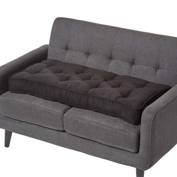 Coussin rehausseur pour canapé en suédine  Noir - HOMESCAPES