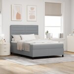 vidaXL Lit à ressort avec matelas gris clair 160x200 cm Tissu
