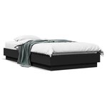 vidaXL Cadre de lit sans matelas noir 75x190 cm bois ingénierie