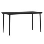 vidaXL Ensemble à manger de jardin coussins 7 Pièces Beige/noir