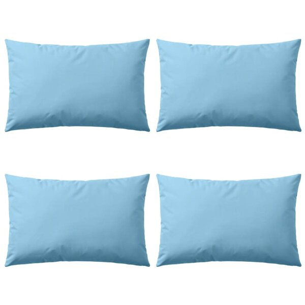 vidaXL Oreiller d'extérieur lot de 4 60 x 40 cm Bleu clair