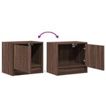 vidaXL Tables de chevet murales avec lumières LED 2 Pièces chêne marron