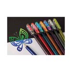 Stylo roller gel hybrid dual metallic glitter pointe moyenne vert pentel