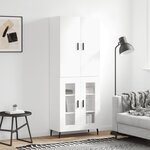 vidaXL Buffet haut Blanc 69 5x34x180 cm Bois d'ingénierie