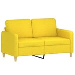 vidaXL Ensemble de canapés 4 Pièces avec coussins Jaune clair Tissu