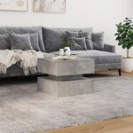 vidaXL Table basse avec lumières LED gris béton 50x50x40 cm