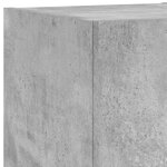 vidaXL Meuble TV muraux 3 Pièces avec lumières LED gris béton